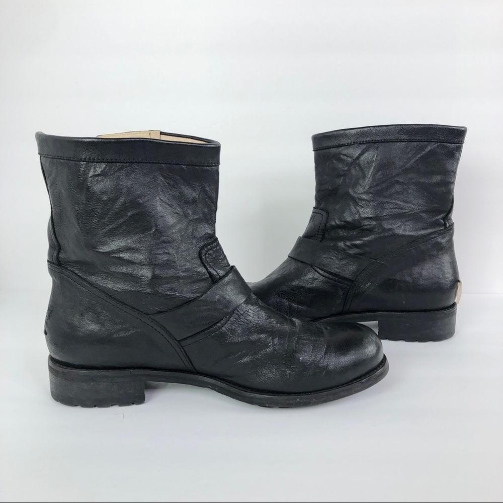 Jimmy Choo Youth Black Leather Biker Boots - Picture 8 of 11